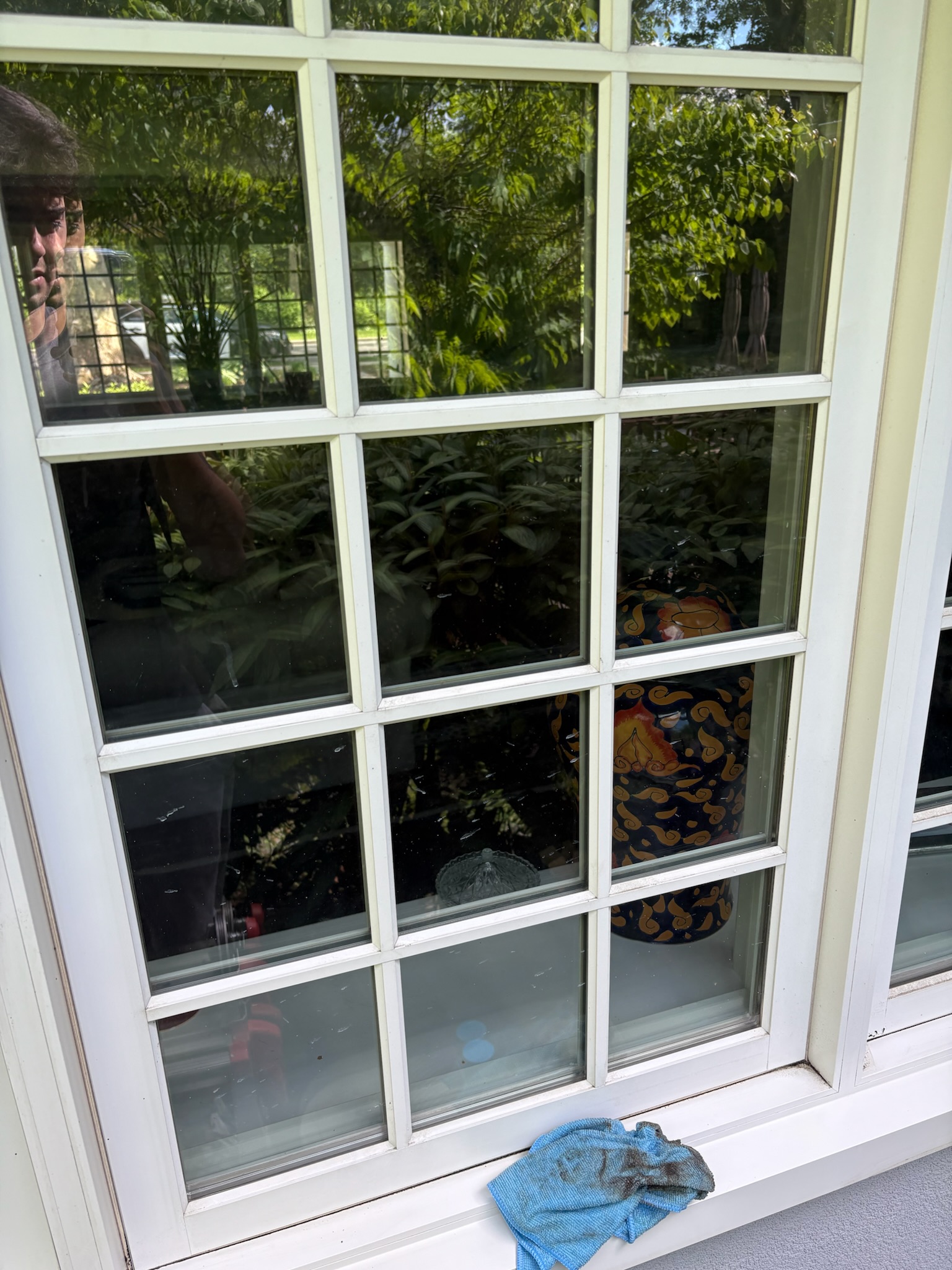 Freshly cleaned window exterior.
