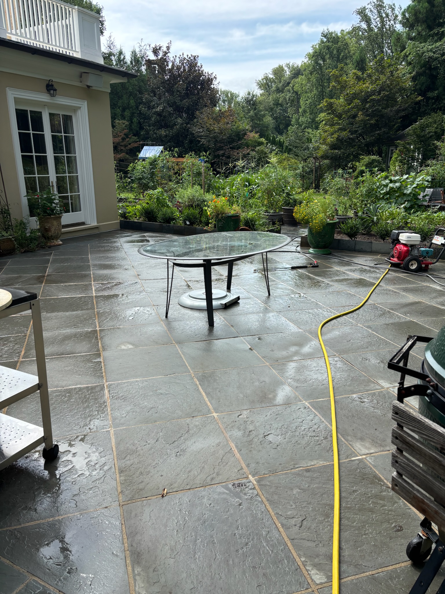 Concrete surface cleaning.