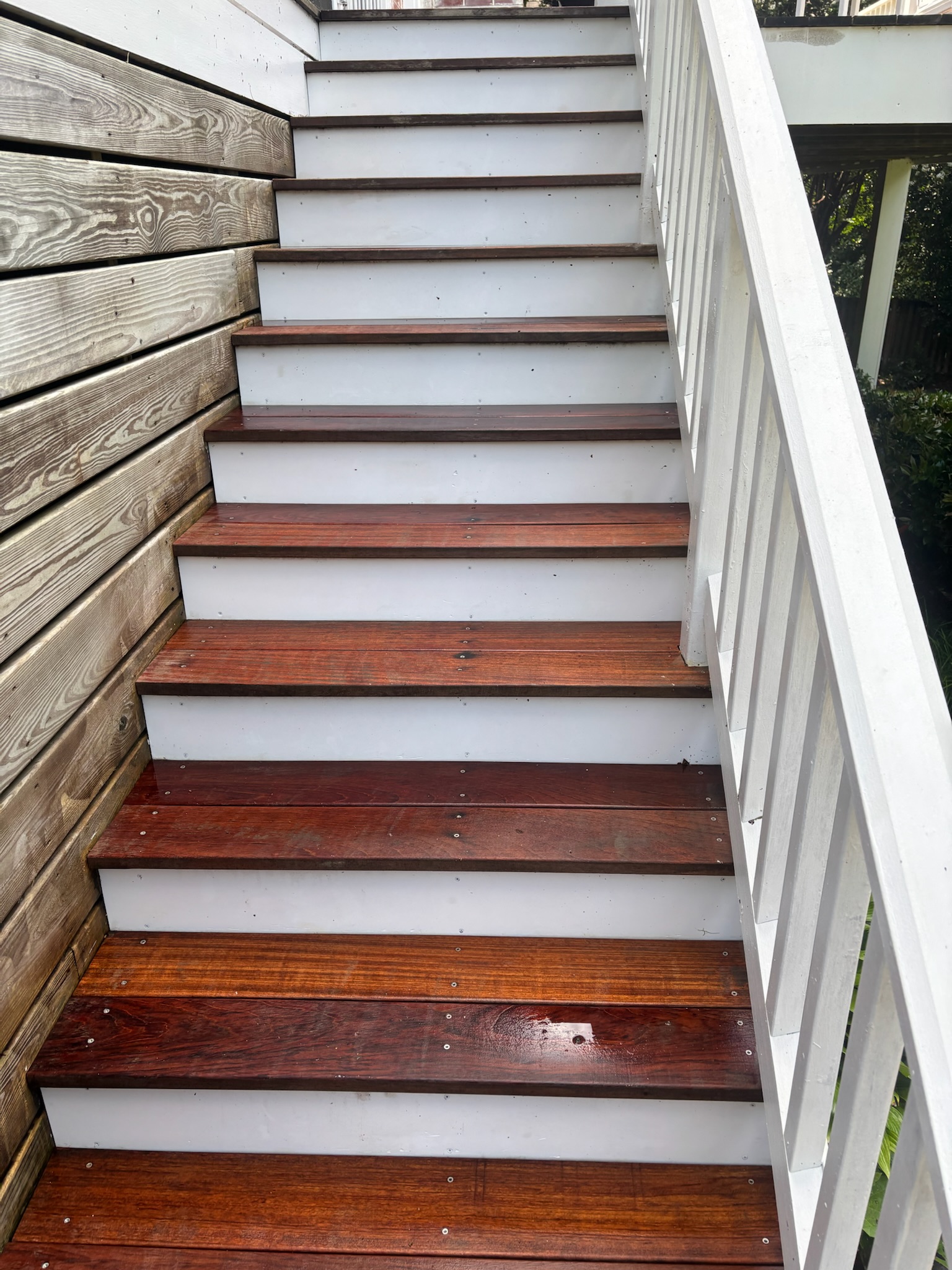 Staircase pressure washing.