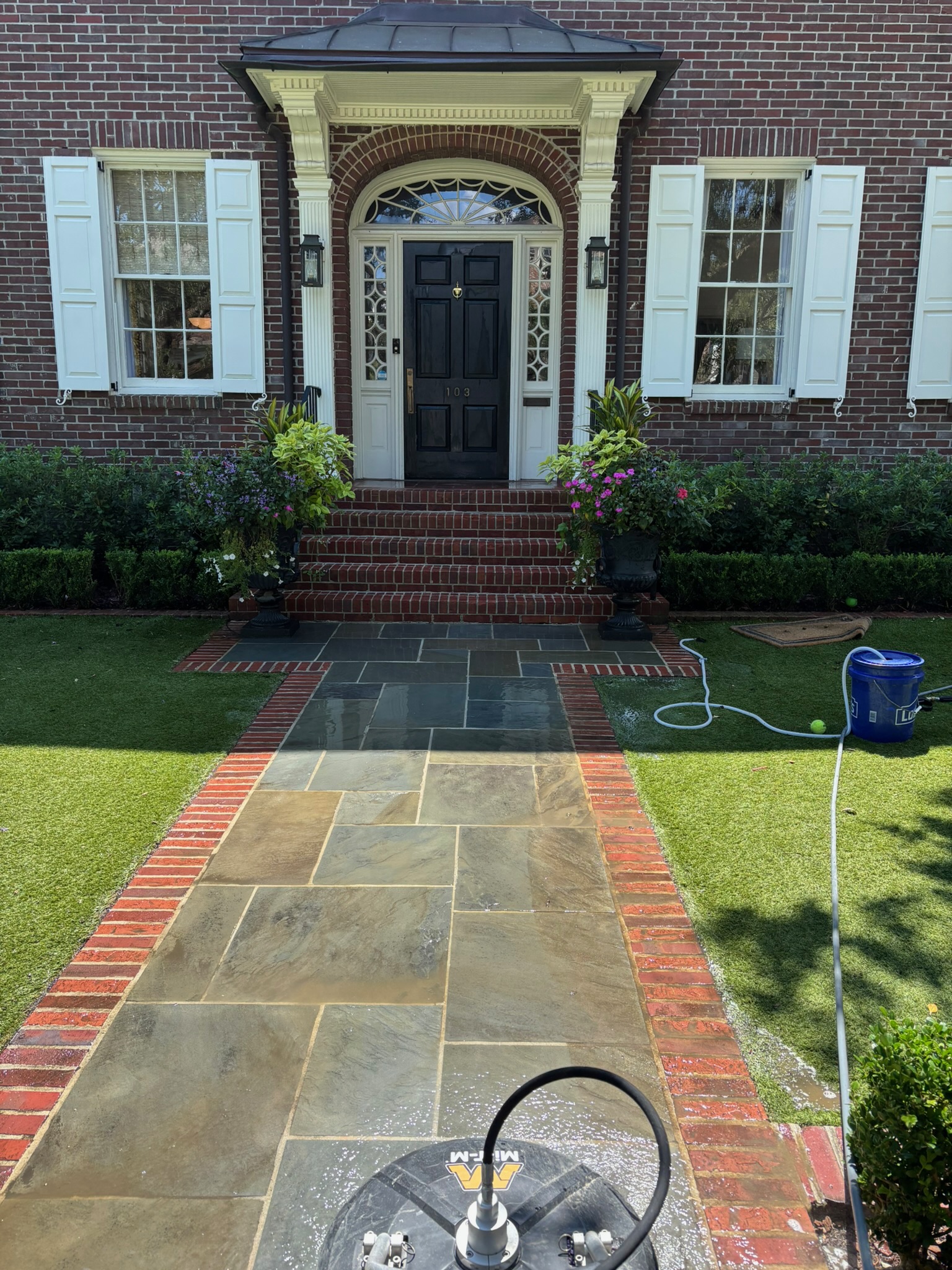 Front walkway cleaning.