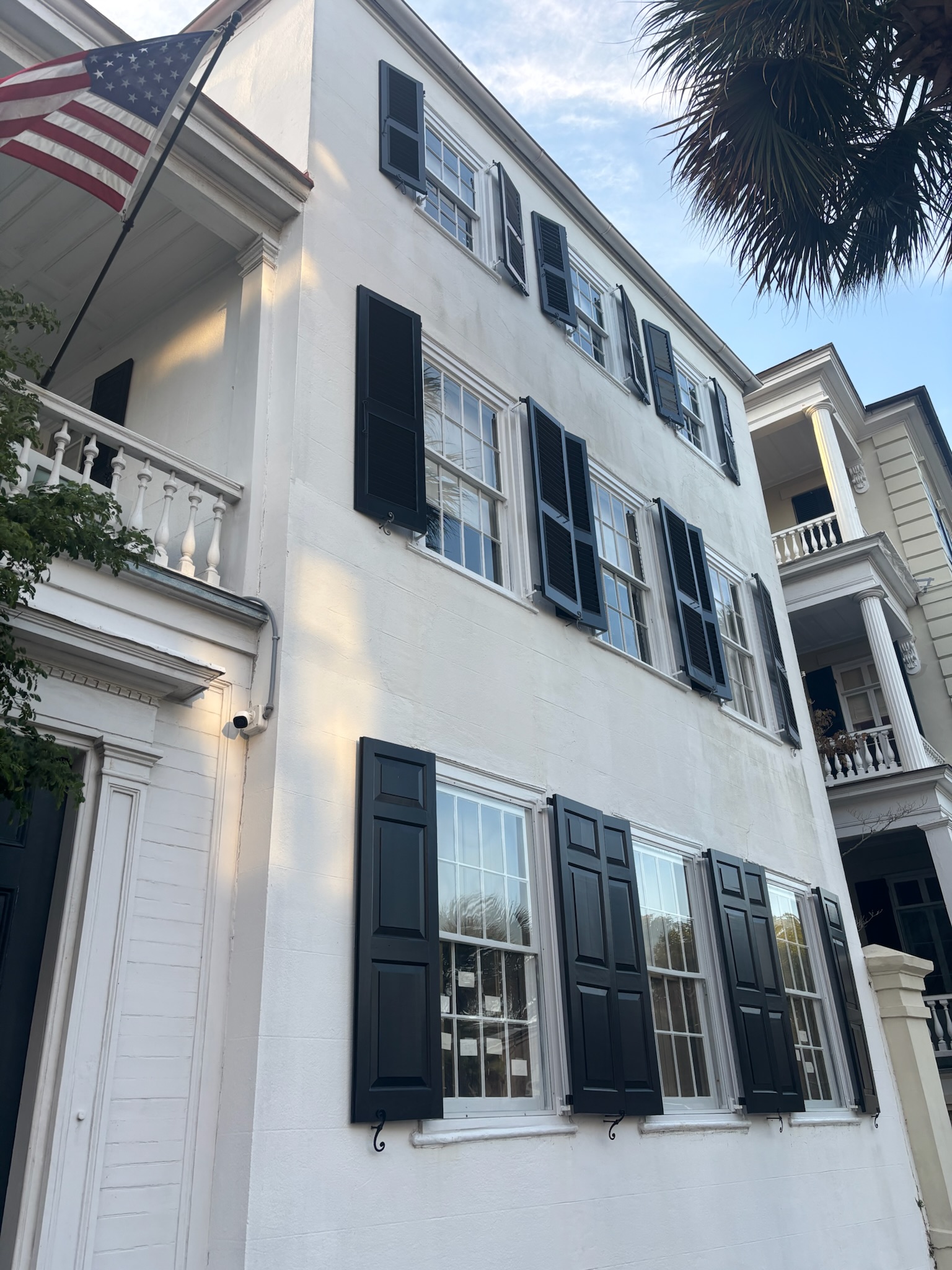 Multi-story building exterior cleaning.