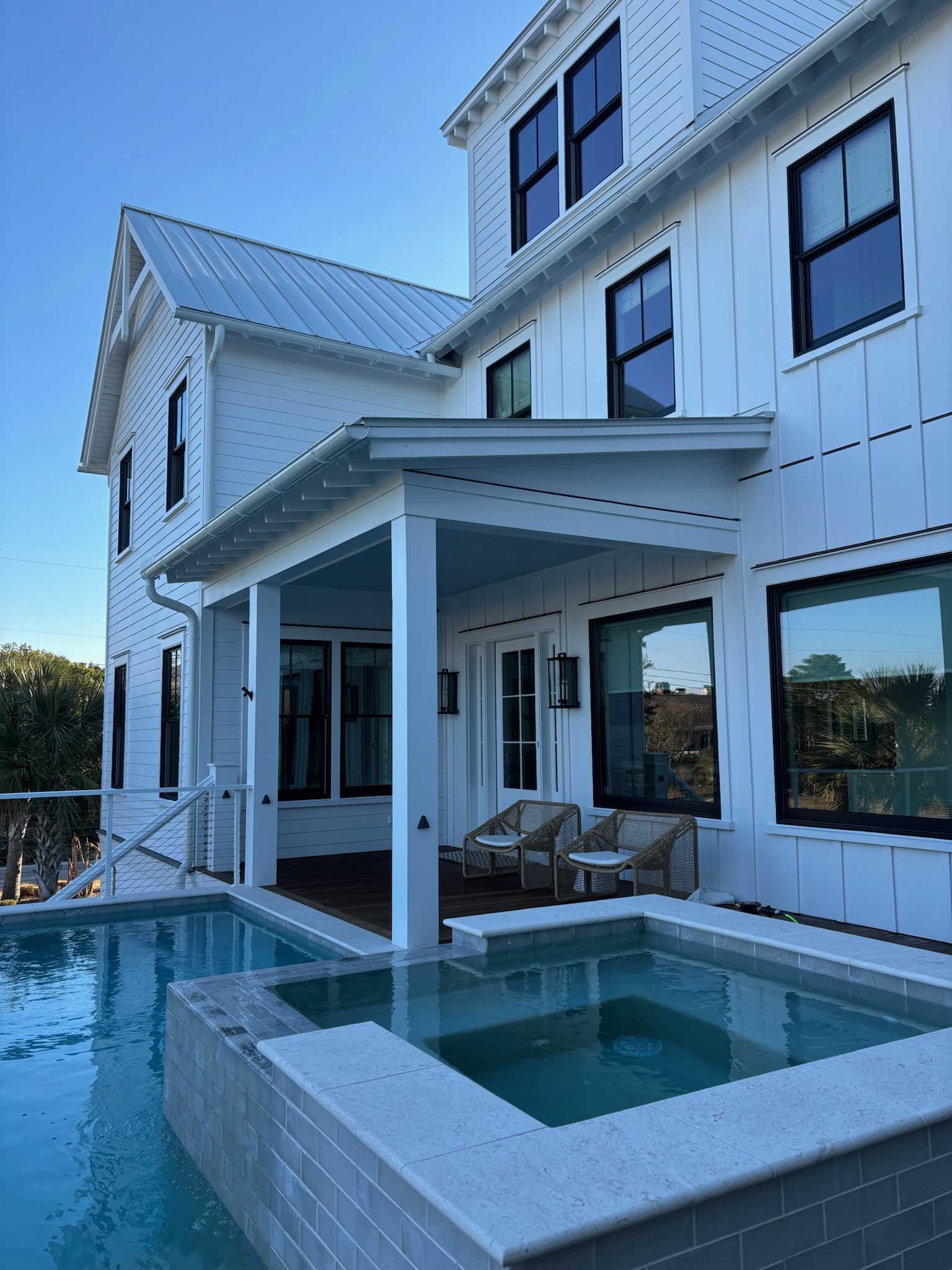 Modern home exterior cleaning.